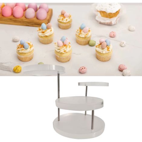 Présentoir à cupcakes, présentoir à bijoux en acrylique, présentoir à gâteaux et desserts, décoration de fête, transparent à 3 niveaux. (1/5)
