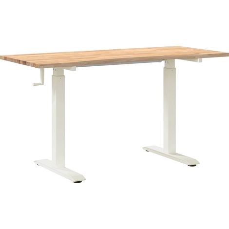 Maison Exclusive - Scrivania con archiviazione Bianco e Naturale 140 x 60 cm