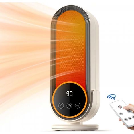 Chauffage d'intérieur - Chauffage portable économe en énergie avec thermostat réglable, technologie céramique PTC à chauffage rapide 1 200 W, télécommande (1/5)