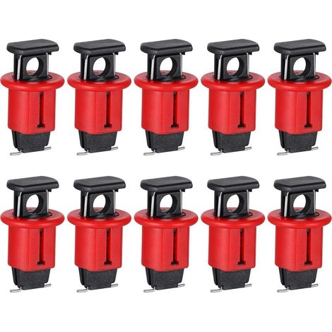 Lot de 10 disjoncteurs miniatures de verrouillage de sécurité – Nylon PA et acier inoxydable – Résistants à la rouille – Pour interrupteurs automatiques (1/5)