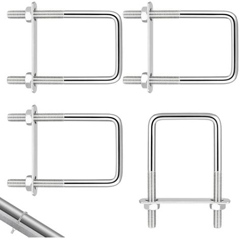 Boulons en U, M8 70x110mm U-Bolts en Inox, avec Écrous, 4 Pièces (1/5)