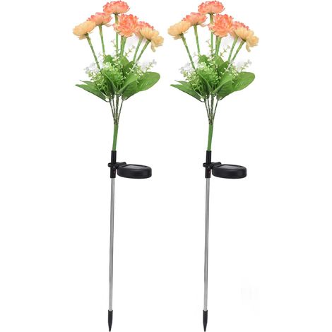 2 luci solari da giardino a LED con fiori per il percorso del cortile (1/5)