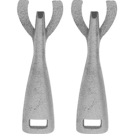 Pinces résistantes à la chaleur et isolantes pour les amateurs de barbecue. Dimensions : 14 x 4 x 2 cm. Fabriquées dans un matériau robuste et durable, elles passent au four. Lot de 2. (1/5)
