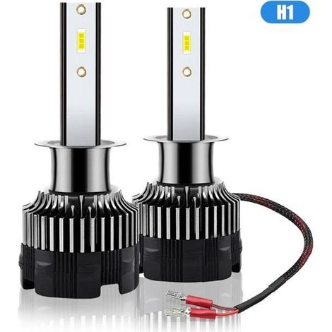 Ampoule H1 Led, 120W 20000LM 6500K très brillant blanc CSP LED kit de conversion de phare, IP67 étanche, plug and play,pack de 2 (1/4)