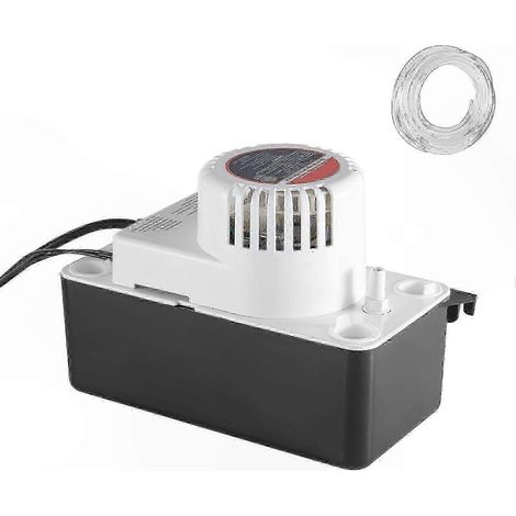 Pompe à condensats automatique, 1/50 hp, 65 gallons/heure, hauteur de refoulement de 15 pieds, réservoir de 0,5 gallon, avec interrupteur à flotteur, pour l'évacuation des condensats de climatisation. (1/4)