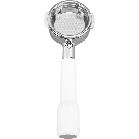 Portafilter Café 58 mm E61 Extracteur Bas sans Fond avec Manche Plastique Blanc pour Machines Expresso