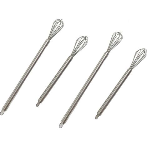 4 Pcs Fouet Cuisine à Spirale, Fouets Cuisine Acier Inoxydable Mini Fouet à œufs, Argenté Cuillère Magique en Inox mèche Batteur à Main levée mousseur Foamer Mini-mélangeur Agitateur Pour Cuisson Lait (1/5)