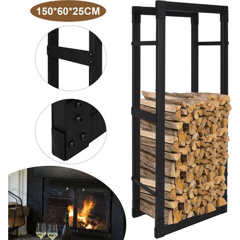 TolleTour scaffale per legna da camino aiuto per impilare 150×60×25 cm in metallo resistente alle intemperie deposito per legna da ardere (1/5)