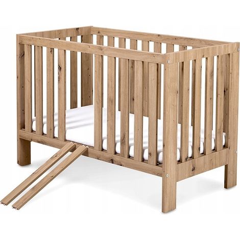 Bb-Loisir – Lit bébé 120x60cm chêne – Lit à barreaux amovible – 3 niveaux de hauteur – Fabrication européenne (1/3)