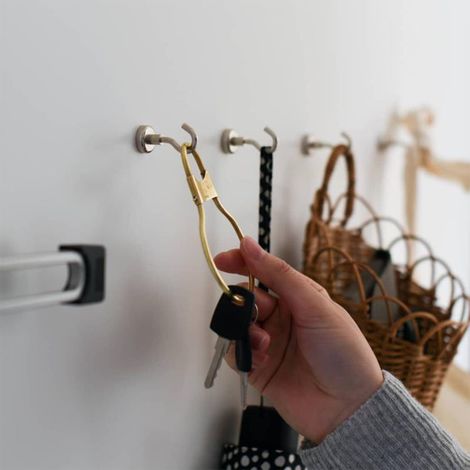 Lot de 10 crochets magnétiques robustes pour la navigation, la salle de classe, le réfrigérateur, les cabines, le barbecue, la cuisine et le garage (sans perçage). (1/5)
