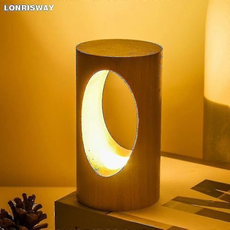 Lampe de bureau LED en bois, veilleuse (1/5)