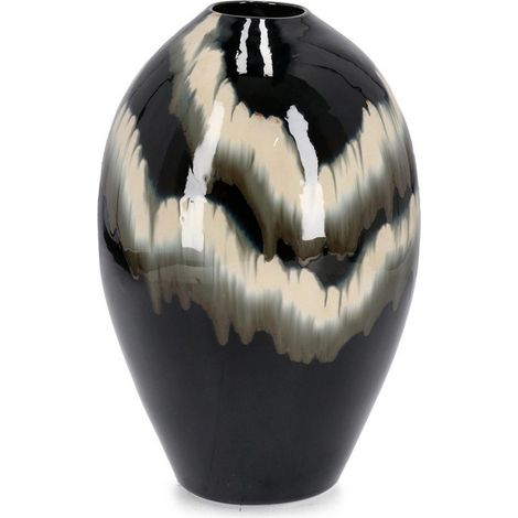 Vaso "Coira" bombato in terracotta smaltata per uso esterno h 42 cm