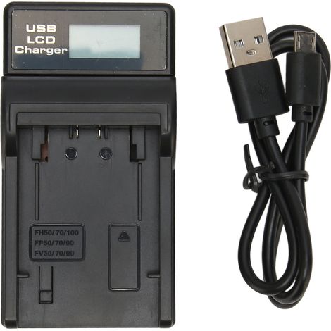 Chargeur de batterie USB pour caméscope, chargeur unique avec affichage de puissance, compatible NP-FV/FP, HDR-CX700E, 220E, AX700, PJ790E, VG10 (1/5)