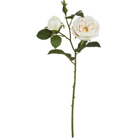 The Natural Garden Collection Palest Blush Charity Rose (Single Stem Flower) - Plastic - Height 58 cm - Pink