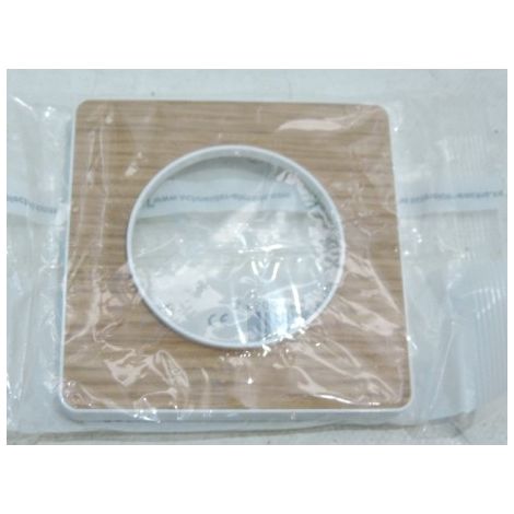 Schneider Electric – Plaque Schneider 1 poste S520802N – Bois naturel avec liseré blanc – Fixation clipsable – Dimensions 85mm x 85mm (1/6)