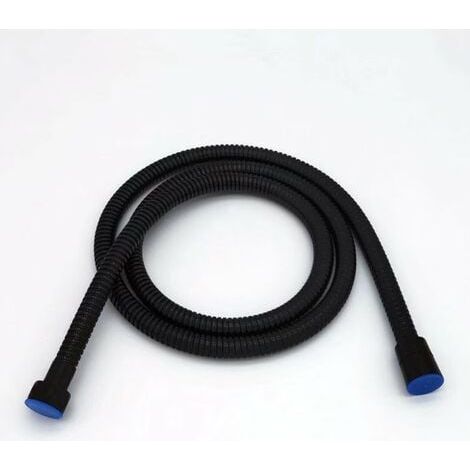 Tubo flessibile per doccia 1,5 m nero opaco, doccia in acciaio inox, tubo flessibile per doccia con cavo universale, antideflagrante e antipiega (1/3)