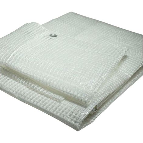 Telone Telo Occhiellato Retinato 3,5x4 mt in PVC Trasparente Multiuso (1/4)