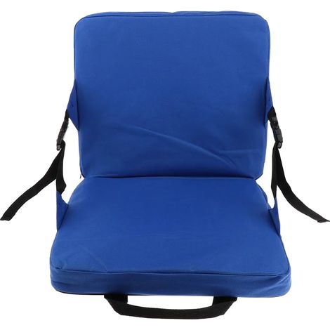 Gradins extra larges avec dossier et coussin de pêche pour jardin, terrasse, camping et randonnée. Choisissez le bleu.