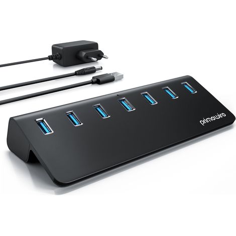 Primewire USB 3.2 Gen2 Hub, 7 Port Aktiver Verteiler mit Netzteil, 10 Gbit/s (1/5)