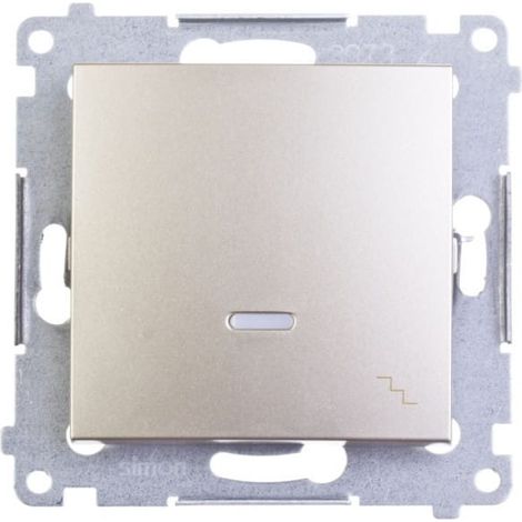 Interruptor de escalera Simon 54 con iluminaci贸n, conectores r谩pidos, oro mate DW6L.01/44