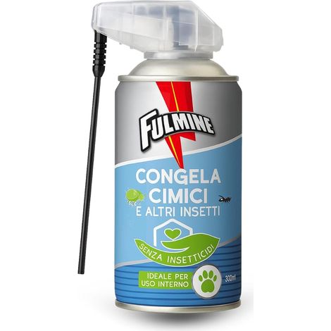Bomboletta Spray Congela Cimici e altri insetti striscianti Fulmine da 300 ml con cannuccia (1/5)