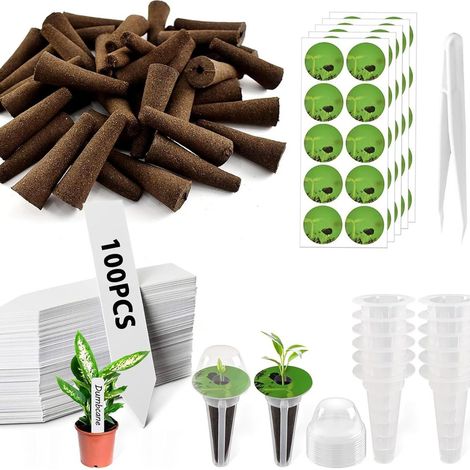 100 pots de fleurs hydroponiques, paniers de plantation, coupelles de semis pour culture hors sol, accessoires de jardin (1/5)