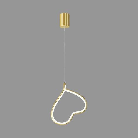 Suspension LED 20 W, lampe suspendue linéaire en forme de cœur, lampes à suspension en métal doré avec abat-jour en acrylique, plafonnier réglable en hauteur, plafonniers design dessin animé (1/5)
