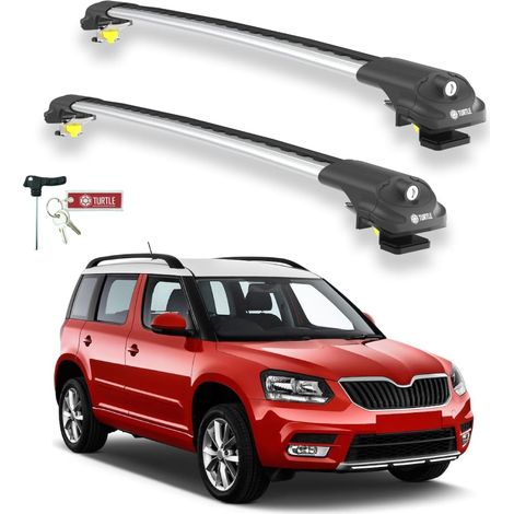 TURTLE kompatibel mit Skoda Yeti (5L) 2009-2017 Dachträger Air1 Grau (1/5)
