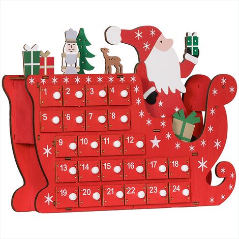 Décoration de Noël rouge en bois multicouche 22,5 x 8 x 36 cm (1/5)
