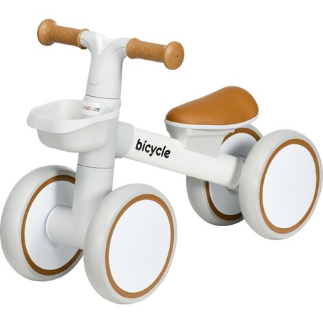 Vélo d’équilibre, réglable, charge max 20 kg, blanc, pour maison et usage quotidien, de 1 à 3 ans, roues whisper, jusqu’à 20 kg