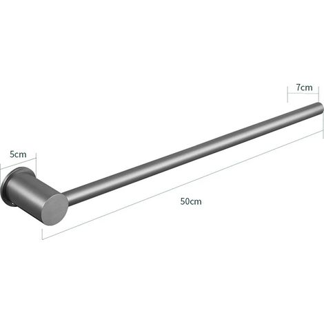 (Gris 50 cm) Porte-serviettes mural gris, organisateur de rangement pour serviettes de bain, porte-serviettes, accessoires de salle de bain (1/5)