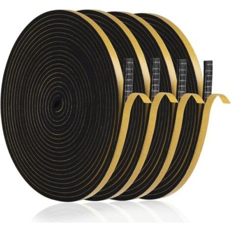 Fenetre Isolation Anti Froid, 20m Joint Porte d'entrée Mousse Adhésif 6 x 3mm Bande Etancheite Autocollante Isolant Fenêtre Contre le vent, Anti pluie, Anti-bruit (Noir),de DEBUNS