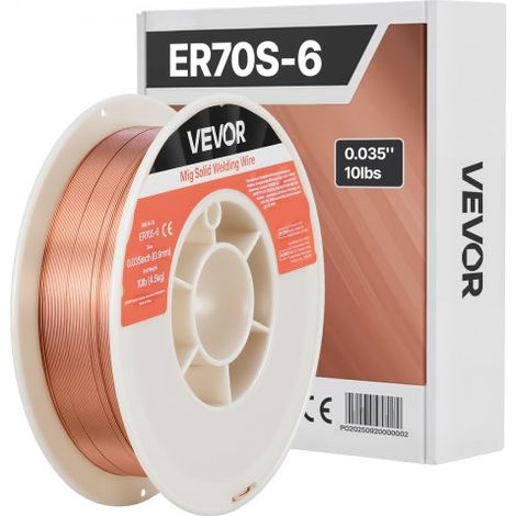 Alambre de Soldadura MIG Sólido, ER70S-6, 0,9 mm, 4,5 kg, Acero Dulce, con Bajas Salpicaduras y Alto Contenido de Desoxidantes para Soldadura con Protección de Gas en Todas las Posiciones (1/5)