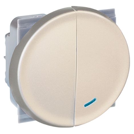 COMETE Va et vient lum + Bouton poussoir TITANE EUR'OHM 61517