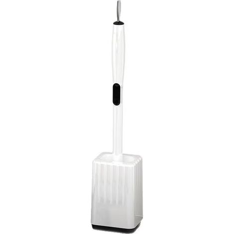 Brosse WC - Brosse Toilette et Supports, Anti-goutte, Antibactérienne, Balayette WC Ventilée, Séchage Rapide sans Odeur, Balai WC Montage Mural/au Sol, Salle de Bain et WC Blanc (1/4)