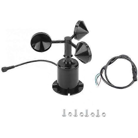Capteur de vitesse du vent/anémomètre, sortie de signal impulsionnel, 0-70 m/s, conception à trois coupelles, adapté à la surveillance environnementale, 5-30 V CC (1/5)
