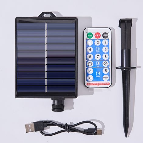 Centralina di controllo per luci solari, 8 modalità di illuminazione, batteria al litio, impermeabile, 5 m, set completo (1/3)