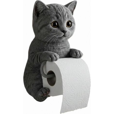 Porte Rouleau de Papier Mural, Design 3D Chaton pour Salle de Bain et Cuisine, Distributeur de Sopalin Décoratif, Cadeau Original pour Amoureux des Chats (1/2)