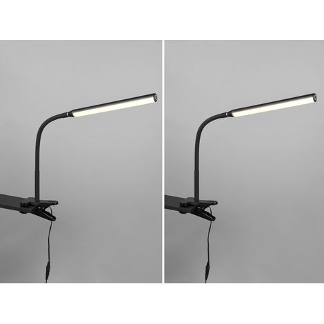 2er SET LED Klemmlampen Schwarz dimmbar & 3 Lichtfarben, Höhe 38-69cm (1/5)