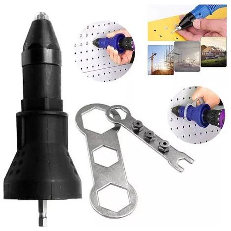 Elektrische Nietpistole für Akku-Bohrschrauber, Adapter für elektrische Nietpistole, Nietwerkzeug-Set für Akku-Nietpistole, Zubehör für Bohrschrauber (1/5)