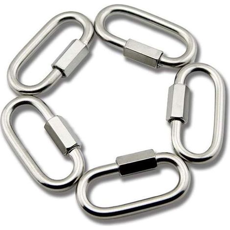 M6 Maillon Rapide en Acier Inoxydable D Forme Mousqueton Maillons de Chaîne 5pcs (1/5)