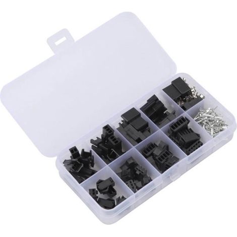 200pcs Connecteur SM Bornes de fil femelles mâles 2/3/4 / 5PIN JST-2.54mm Cavalier En-tête de broche Kit de logement de connecteur