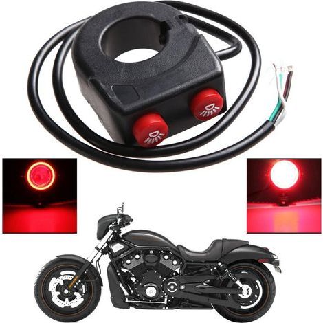 2 piezas - Interruptor de faro/bocina de doble función para manillar de motocicleta (1/5)