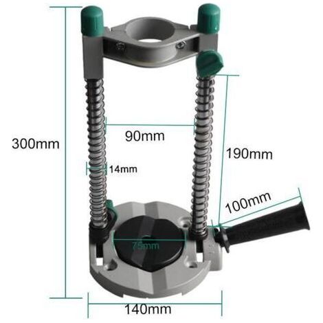 Guide de perçage en acier multi-angles, support réglable à 45 degrés, pince de perçage intégrée pour le positionnement de la perceuse électrique (1/4)