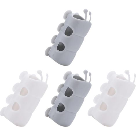 Support Silicone Ventouses, Lot de 4 Pièces, Adaptateur sans Perçage pour Salle de Bain, Fixation Réutilisable sur Surfaces Lisses et Sèches, Accessoires Pratiques pour Salle (1/5)