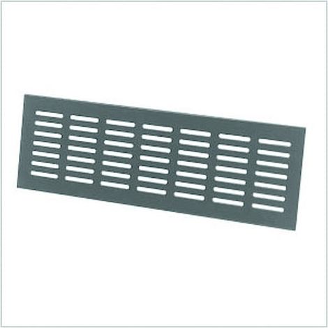 Grille d'aération d'ameublement 381 en applique aluminium argent - Hauteur 100 mm - Largeur 500 mm - argent - Avec moustiquaire Non - RENSON