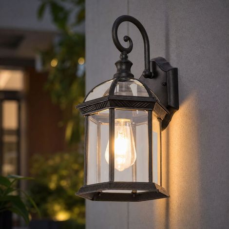 Applique murale extérieure étanche IP65 en aluminium et verre, avec ampoule LED 12W 3 couleurs, design hexagonal ou bambou pour jardin (1/4)