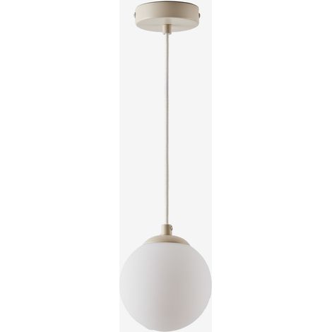 Plafonnier Ø12 cm en fer avec boule en verre Uvol SKLUM Tapioca Beige