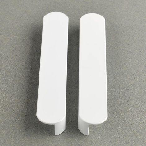 Ensemble de cinq poignées de meuble blanches mates, style minimaliste moderne, entraxe de 128 mm (1/5)