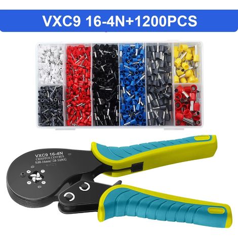(1200 vert) Outil de sertissage de manchon pour isolateurs électriques de grande taille 0,08-16 mm²/28-5 AWG. (1/5)